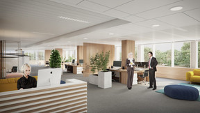 Les bureaux offriront un espace de travail répondant aux dernières normes. ((Illustration: Beiler François Fritsch/Baltisse))