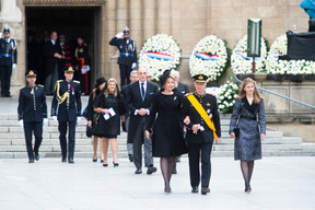 Le roi Philippe de Belgique, neveu du Grand-Duc Jean, avec la reine Mathilde et leur fille Elisabeth (Photo: Anthony Dehez)