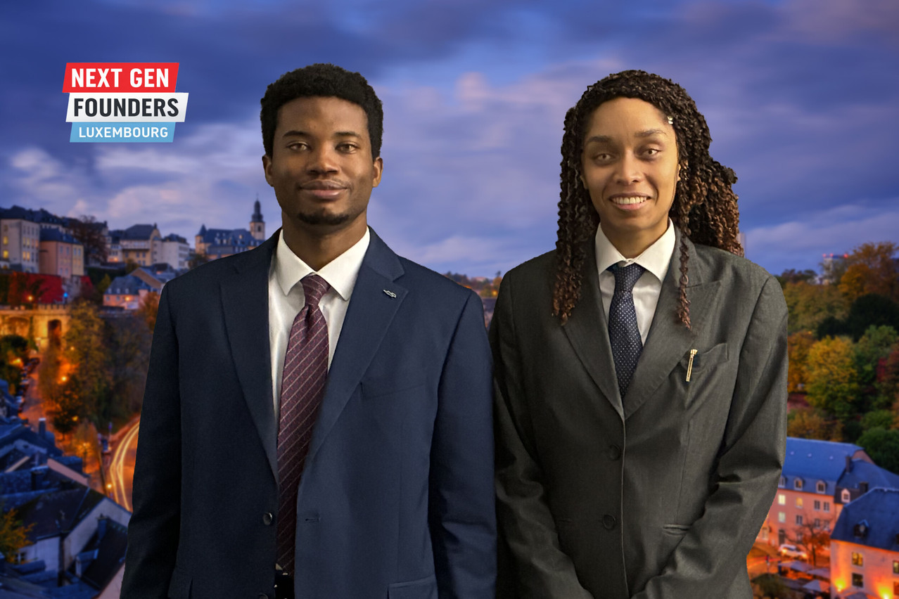 Harold Atangana and Linsay Luissint, two of CorvoLux’s three co-founders, drew on their combined experience in law, engineering and regulated environments to launch their company in Luxembourg. (Photos: Louise Braibant; montage: Paperjam)