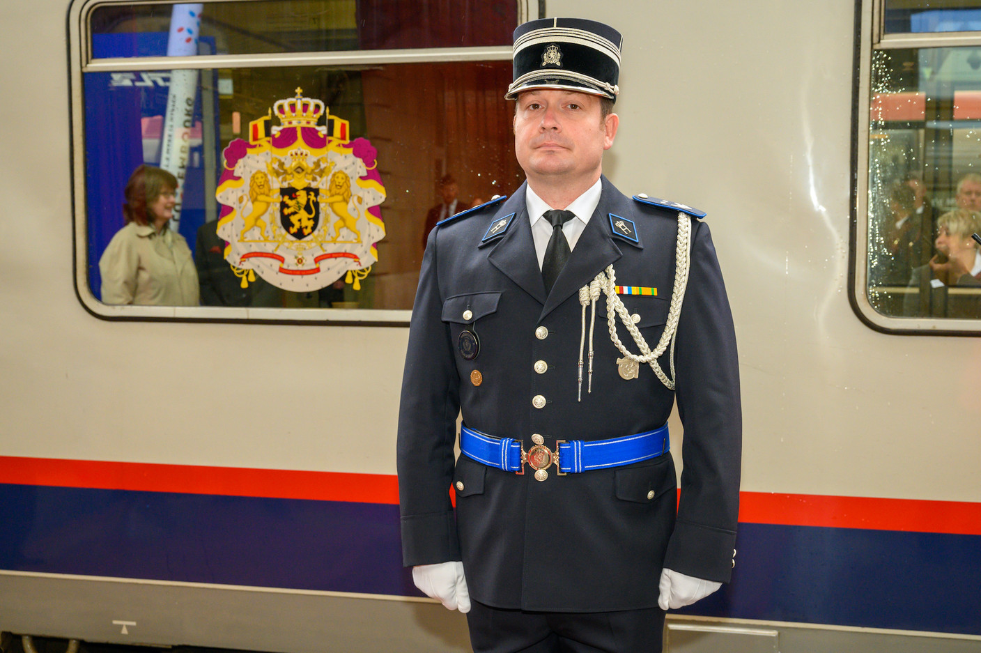 Le train conduisant les souverains et la délégation à Luxembourg est parti mardi matin de Bruxelles. (Photo: SIP/Charles Caratini)