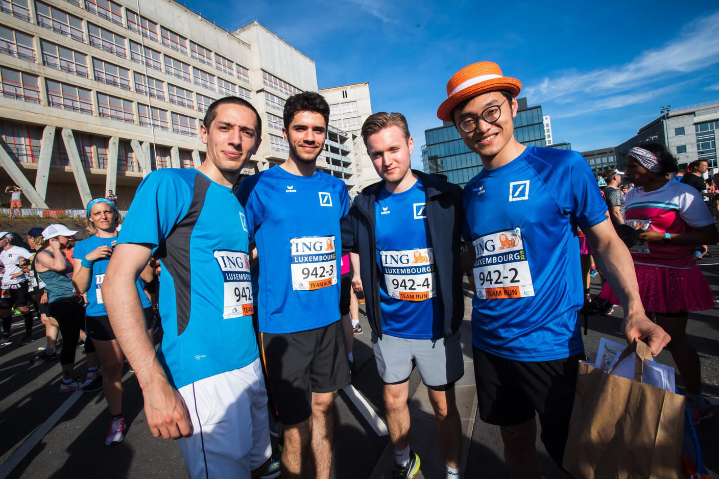 L’équipe de la Deutsche Bank était présente sur la ligne de départ pour la 14e édition de l’ING Night Marathon. Luxembourg (Photo: Nader Ghavami)