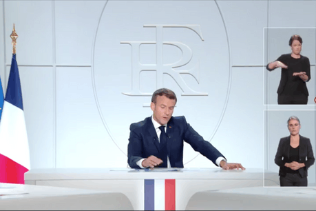 Avec une hausse de 20.000 cas supplémentaires en moyenne par jour, le risque de voir les services hospitaliers sous forte pression est considérable, selon Emmanuel Macron. Qui recommande le port du masque dans la sphère familiale, si ce n’est pas la famille habituelle. (Photo: Twitter / Capture d’écran)