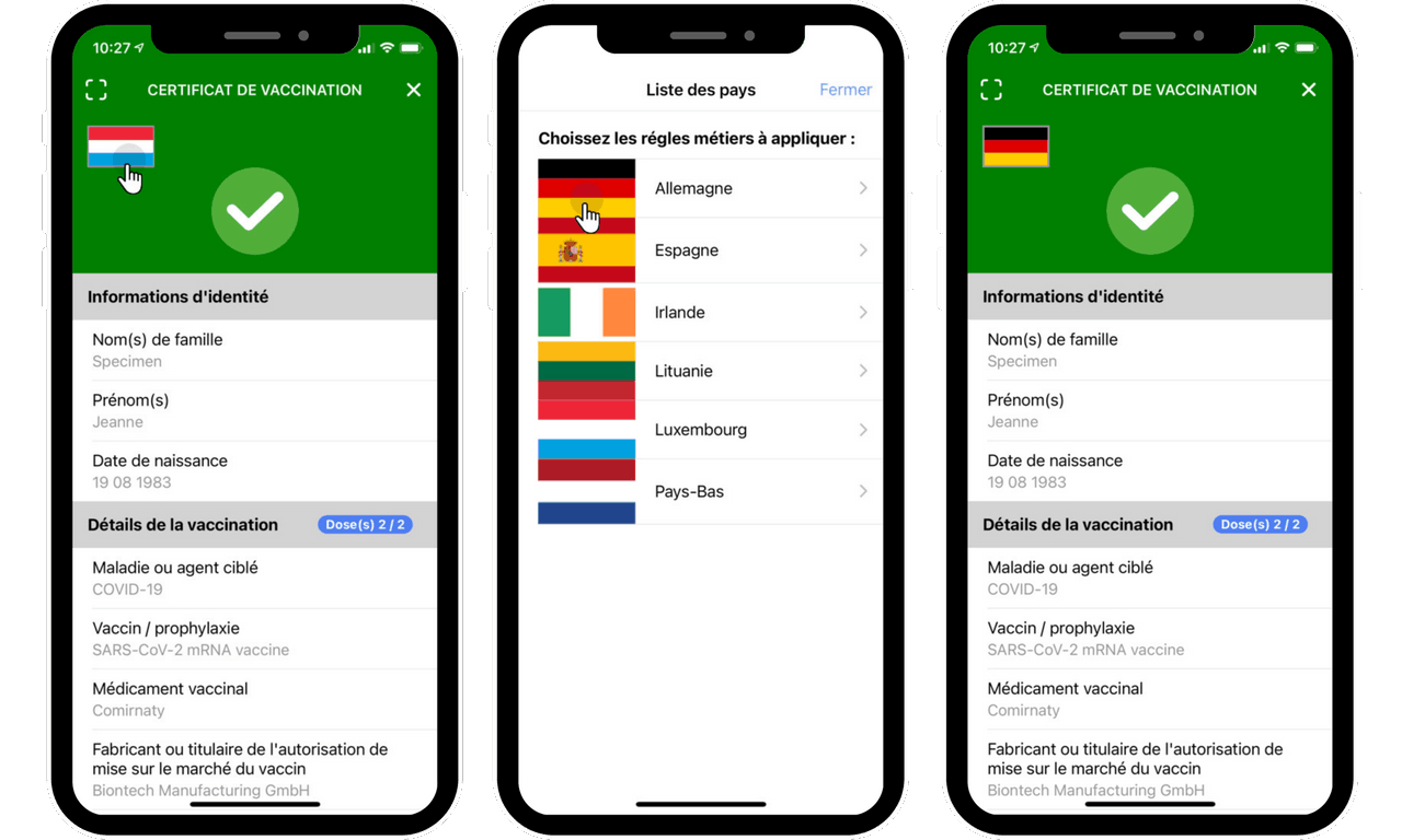 The CovidCheck application provides access to the health rules of other countries  Photo: ministry of digitalisation