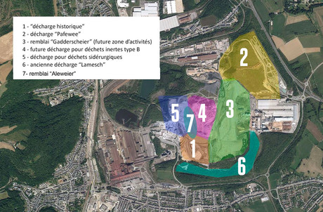 Les zones 4 et 5 du crassier de Differdange ne sont pas autorisées. Et si aucune activité n’a lieu sur la zone 4, la zone 5 sert d’ores et déjà de décharge temporaire. (Photo: ministère de l’Environnement)