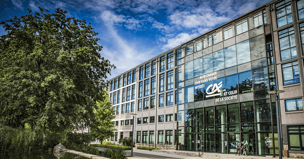 Bâtiment du Crédit Agricole, dont la banque d’investissement mise sur la tokenisation des marchés financiers. (Photo: Crédit Agricole)