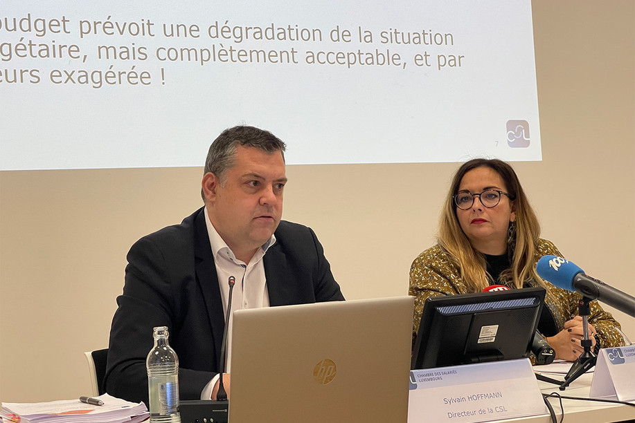 According to Nora Back and Sylvain Hoffmann, the government’s budgetary situation will be less negative than assumed in the draft budget. The CSL agrees with the European Commission’s forecast of a deficit of -1.7% of GDP compared to the government’s forecast of -2.2% of GDP in 2023. (Photo: CSL)