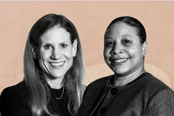 Maren Stadler-Tjan, partner, investment funds at Clifford Chance & Lauren Harris, corporate counsel at Clifford Chance Credit: Croffsire for Maison Moderne