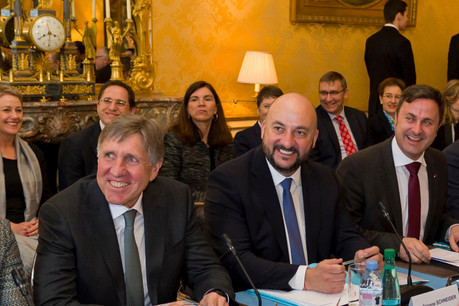 Entre François Bausch, Étienne Schneider et Xavier Bettel, l’entente reste solide et au beau fixe. (Photo: SIP/Jean-Christophe Verhaegen/Archives)