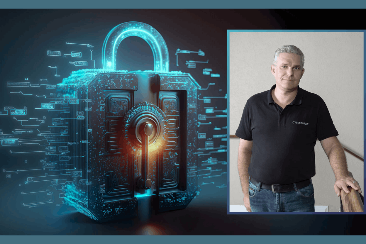 Lors de son Interview,   Olivier-Antoine nous présente le Cyberscore. Photo: IT Nation