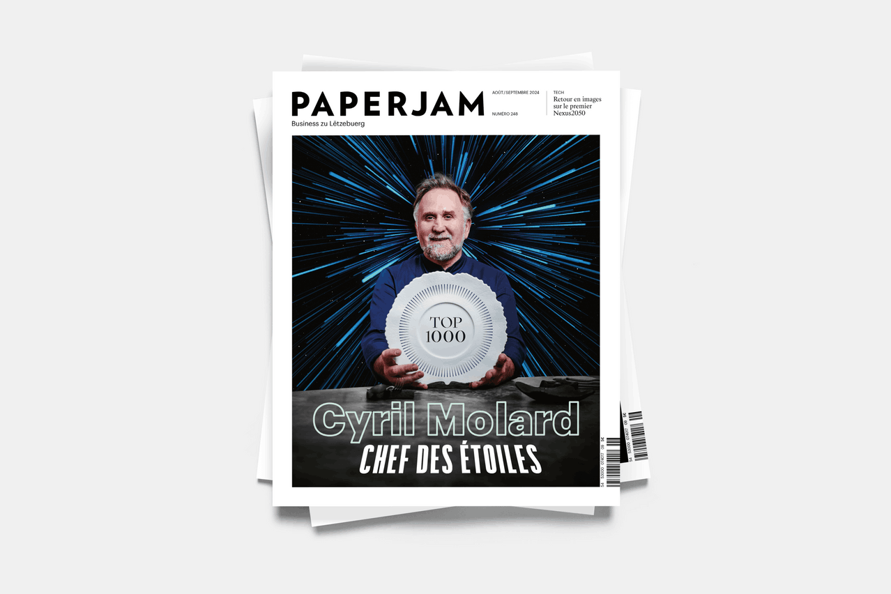 Cyril Molard fait la une du nouveau Paperjam.  (Photo: Guy Wolff/Maison Moderne. Cover: Serge Ricco)