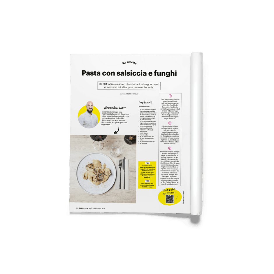 Alexandro Dozzo partage sa recette de pasta con salsiccia e funghi. (Photo: Marie Russillo/Maison Moderne)