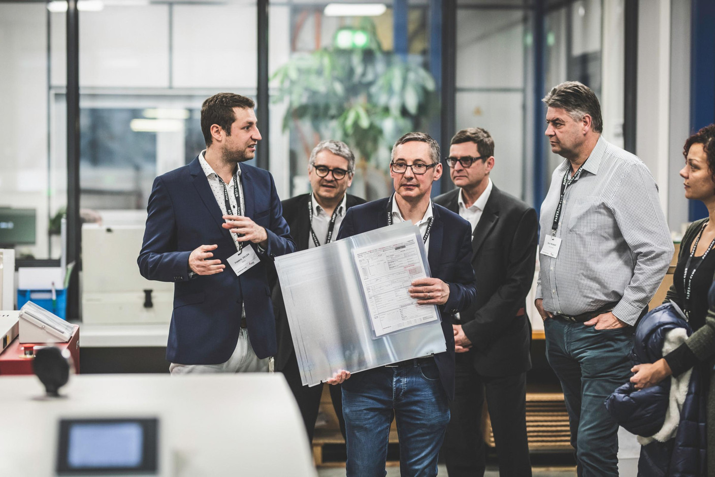 Frédéric Gillen (Reka), Jérôme Barbé (Lusis), Emmanuel Ballouhey-Dauphin (Reka), Marc Vandenhoeke (Spuerkeess), Eric Thilmant (Polygone) et Priscillia Hireche (TNT/Fedex Luxembourg) (Photo: Arthur Ranzy)