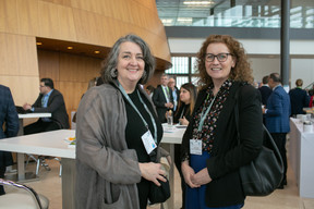 Michela McGuire of RBS International Depositary Services and Carol Hughes of Schroder Investment Management Europe seen attending Alfi’s European Asset Management Conference, 21 March 2023. Photo: Matic Zorman / Maison Moderne