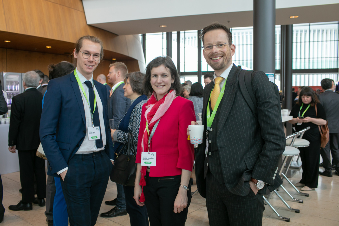 Xavier Bové of the Luxembourg Bankers’ Association (ABBL) and Susanne Weismüller and Antoine Kremer of the Association of the Luxembourg Fund Industry. Photo: Matic Zorman / Maison Moderne
