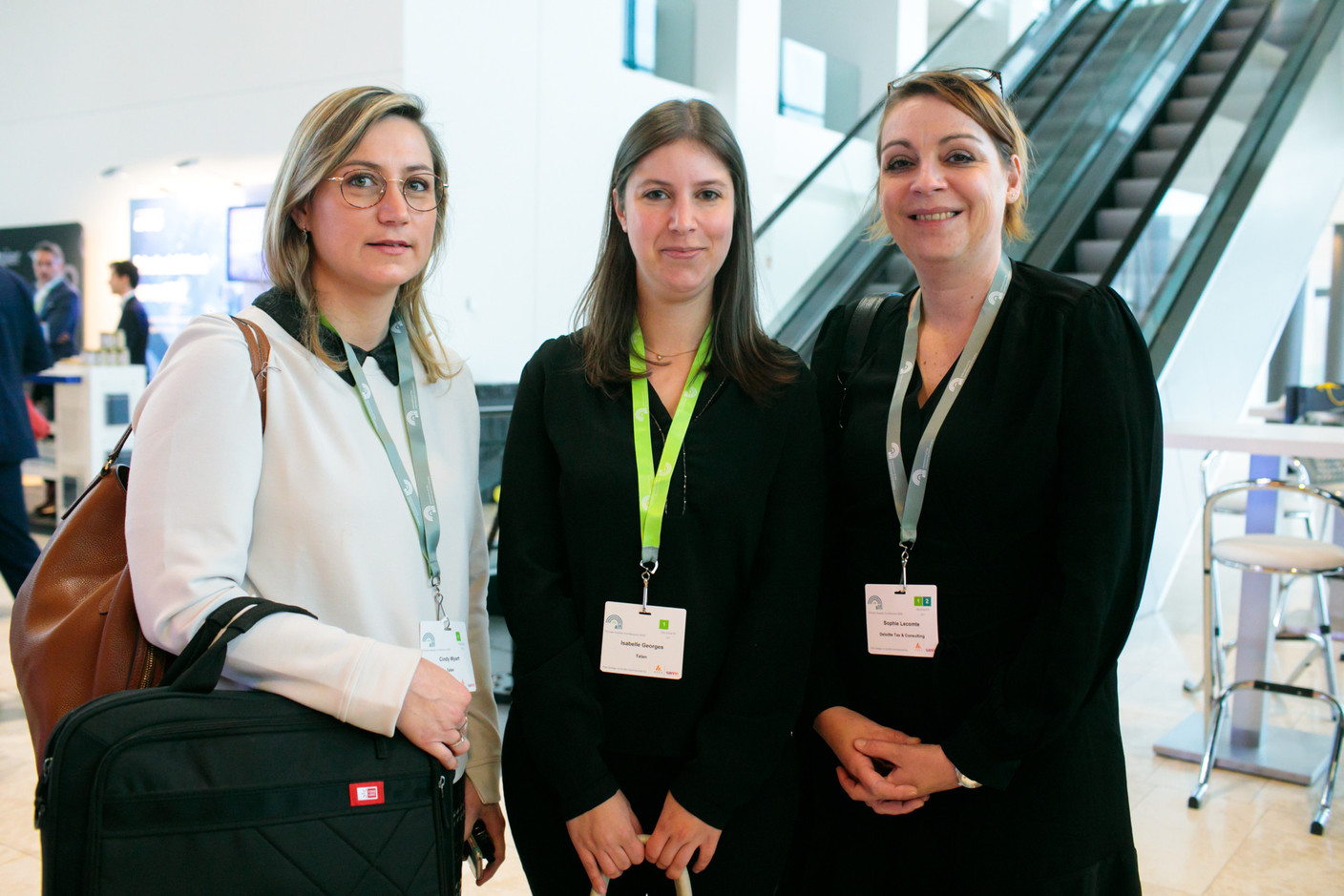 Cindy Wyart of Talan, Isabelle Georges of Talan, and Sophie Lecomte at Deloitte Tax & Consulting. Photo: Matic Zorman / Maison Moderne