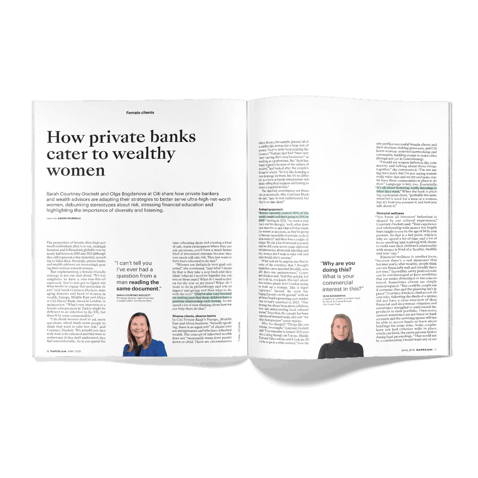 How private banks are reaching out to wealthy women. Photo: Maison Moderne