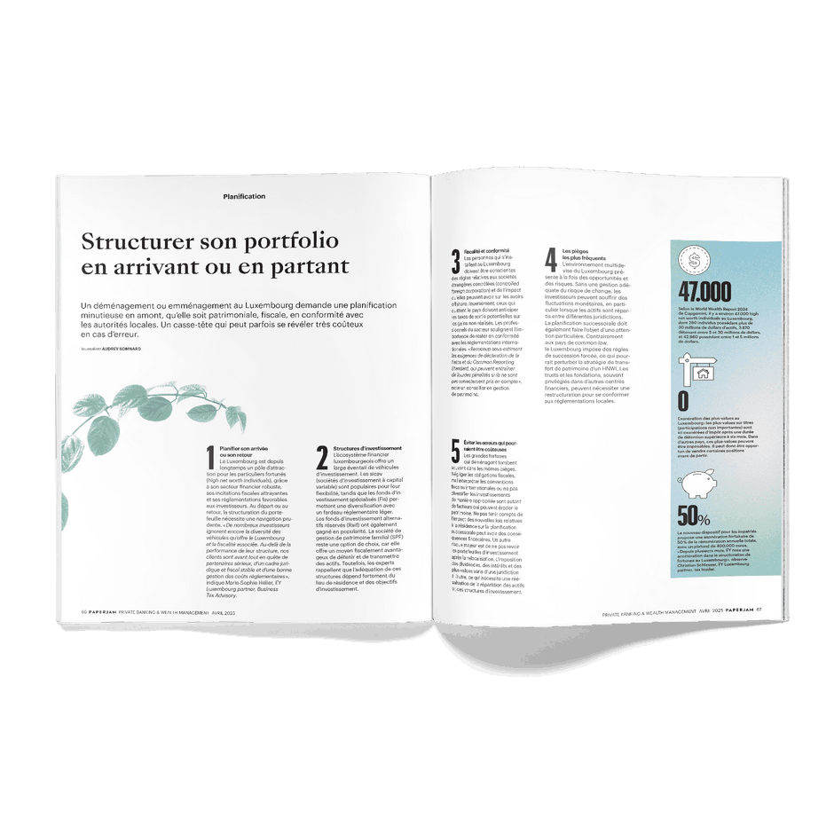 Structuring your portfolio when moving or leaving Luxembourg. Photo: Maison Moderne