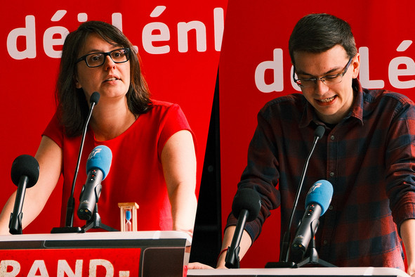 Les porte-parole Carole Thoma et André Marques ont été désignés par la Coordination Nationale.  (Photo: Déi Lénk)
