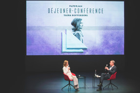 Taina Bofferding (Ministre de l'intérieur et Ministre de l'Égalité entre les femmes et les hommes) et Matthieu Croissandeau (Maison Moderne) ((Photo: Arthur Ranzy))