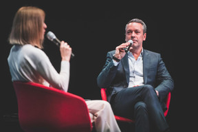 Taina Bofferding (Ministre de l'intérieur et Ministre de l'Égalité entre les femmes et les hommes) et Matthieu Croissandeau (Maison Moderne) ((Photo: Arthur Ranzy))