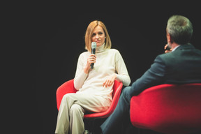Taina Bofferding (Ministre de l'intérieur et Ministre de l'Égalité entre les femmes et les hommes) et Matthieu Croissandeau (Maison Moderne) ((Photo: Arthur Ranzy))