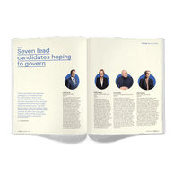 Ahead of October’s parliamentary elections, Delano’s Autumn 2023 magazine profiles the top 7 candidates for prime minister. Photo: Maison Moderne