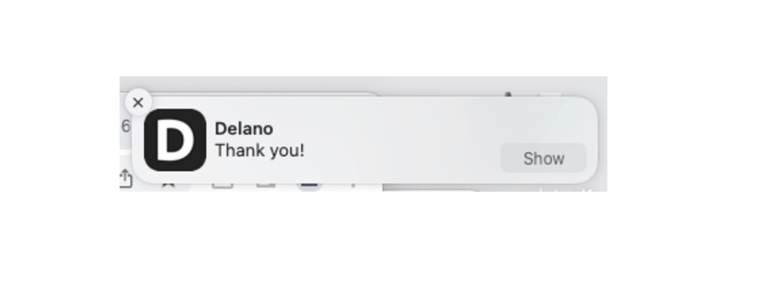 You should see a new popup message that says “Thank you!” Image: Maison Moderne