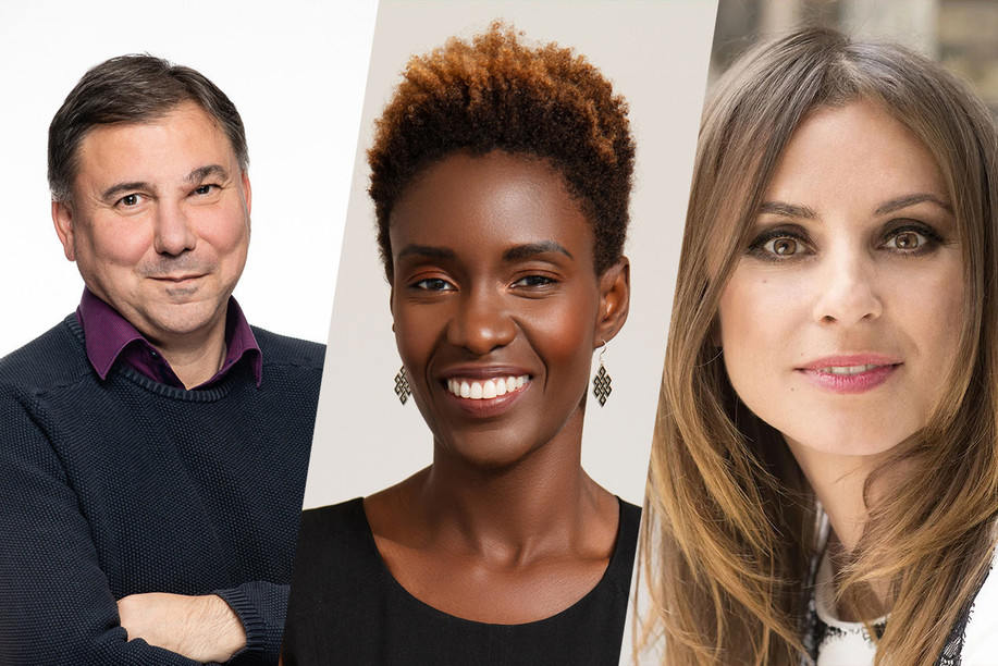 Ivan Krastev, Rokhaya Diallo and Jagoda Marinić will participate in a roundtable discussion at the conference “Does Europe have a future?” on 1 February 2023. Photo: Klaus Ranger & Zsolt Marton (left); Mario Epanya (centre); Dorothee Piroelle (right). Montage: Maison Moderne