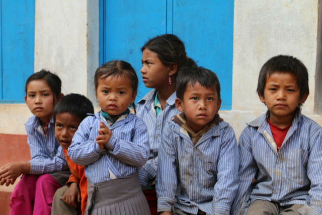 School children in Kavrepalanchow district, Nepal, one of the projects supported by AEIN AEIN