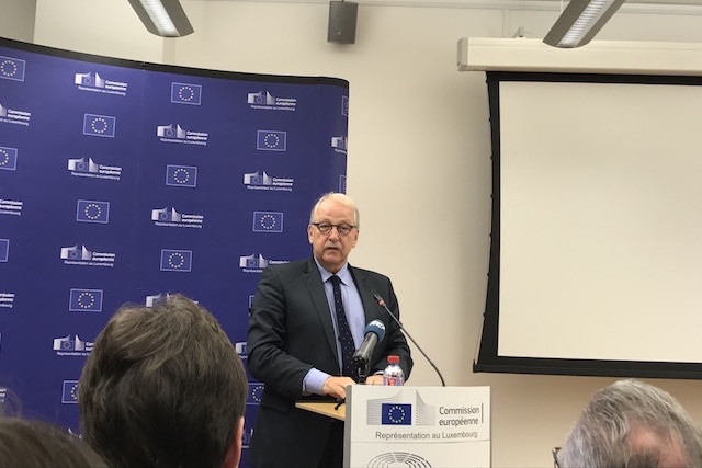 Matthias Ruete of the European Commission, speaks at the “Migration vs solidarity” conference in Luxembourg City on 9 October 2017 Staff