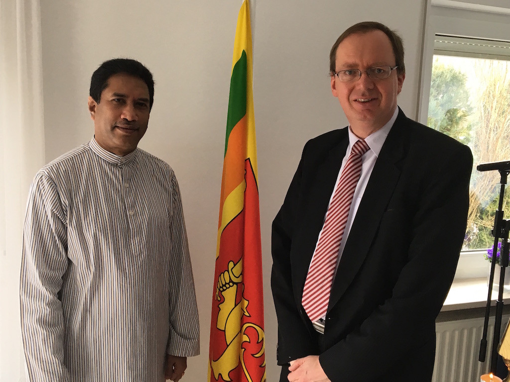 Sri Lankan ambassador Rodney Perera with Dirk Van Der Ploeg, Honorary Consul of Sri Lanka in Luxembourg at the celebrations to make 70 years of the country’s independence. Delano staff