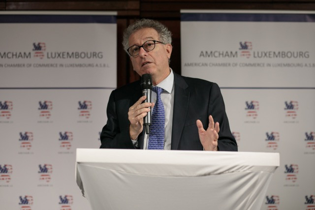 Pierre Gramegna addresses guests at Amcham’s traditional Christmas lunch on Wednesday 12 December Matic Zorman