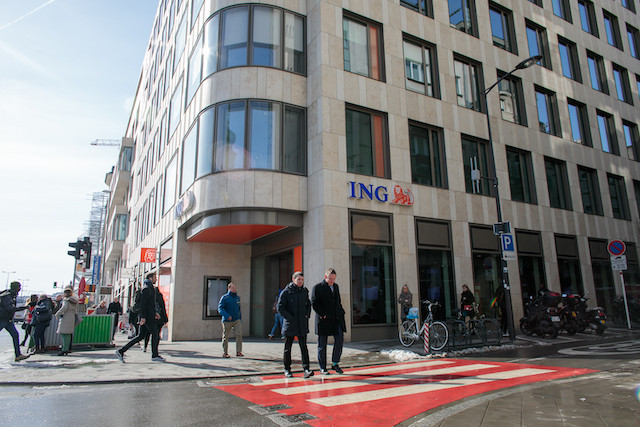February 2020 photo shows the head office of ING Bank in the Gare district of Luxembourg City Matic Zorman