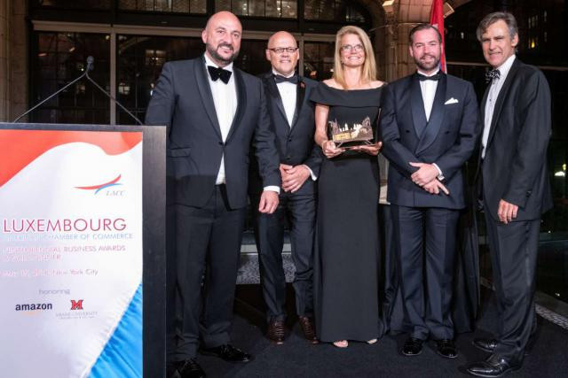 Amazon receives the Luxembourg-America Business Award in New York on 15 May 2018 MECO