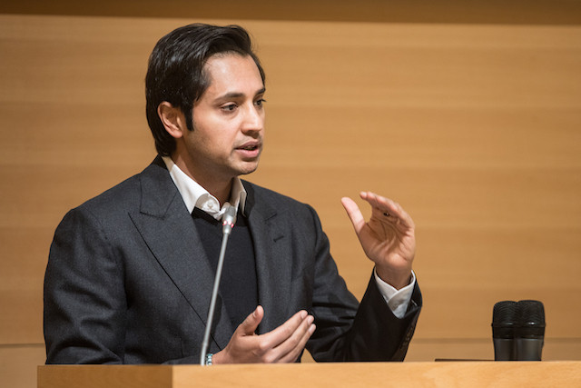 Archive photo of Aditya Mittal speaking at an event in Luxembourg Edouard Olszewski
