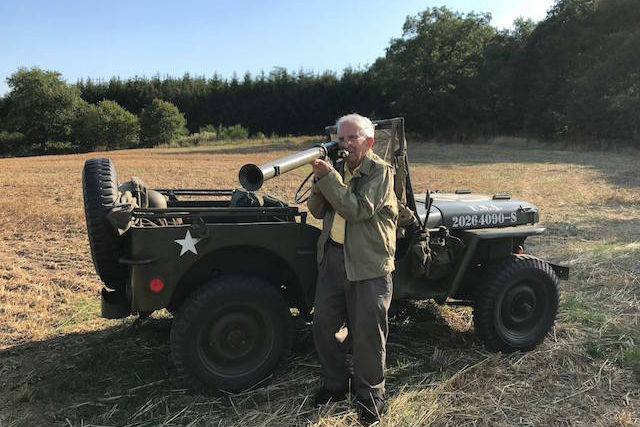 Dominic Charles Giovinazzo, 96, returned to Eschdorf over 70 years after taking out an anti-tank gun for the 26th infantry division in Patton's third army Ceba