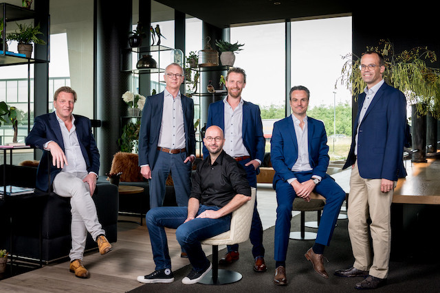 Pictured from left: Paul Corbeel, Dirk Slabbinck, David Determe, Alain Bossaer, Karel Verhaeghe, Gilles Christnach Marie De Decker