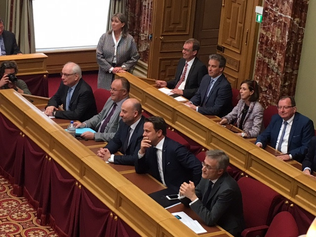 PM Xavier Bettel and ministers are shocked and bemused to hear the state of the nation speech is cancelled due to technical difficulties on Tuesday 25 April Maison Moderne