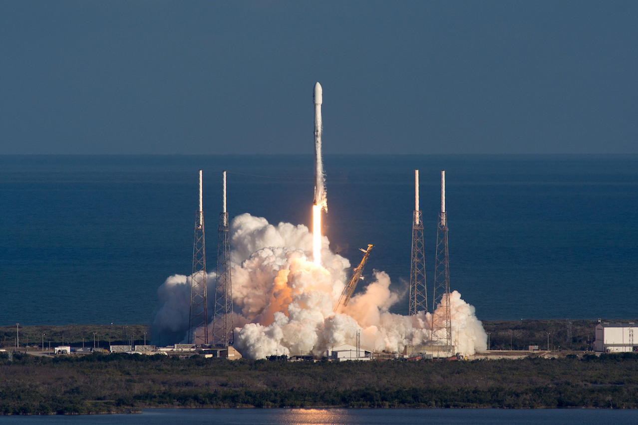 The SpaceX Falcon 9 carrying GovSat-1 blasts off from Cape Canaveral SpaceX