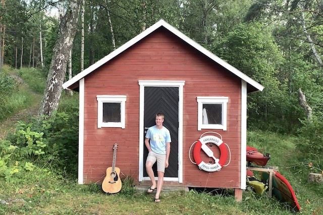 Alex Ernoult is pictured during filming for "Swedish Reggae" Dood Music