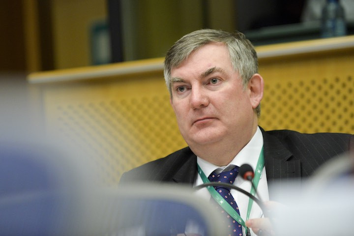 Kevin Cardiff, the Irish member of the European Court of Auditors, during a European Parliament budgetary control committee meeting on 21 January 2015 European Parliament