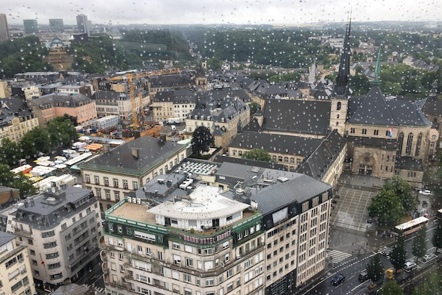 The view from the City Skyliner in Luxembourg City on 28 June 2017 Maison Moderne