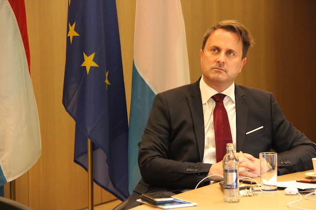 Prime Minister Xavier Bettel, pictured taking part in a videoconference in June  (Photo: Ministère d'État)