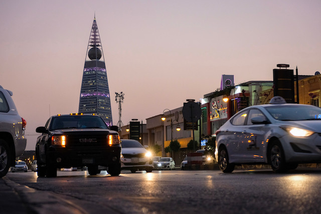 The street leading to Alfayaslia tower in Riyadh, Saudi Arabia, is seen on 6 October 2018 Shutterstock