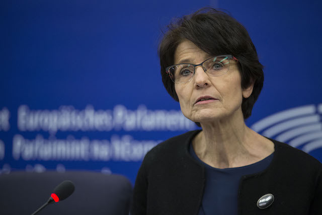 Marianne Thyssen, European employment commissioner, speaks at a press conference in Strasbourg, 13 March 2018. Thyssen introduced the proposed European Labour Authority. European Commission/Elyxandro Cegarra