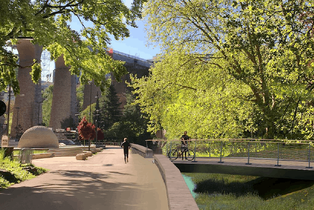 An artists' impression shows the Pétrusse after the planned renaturing Ville de Luxembourg