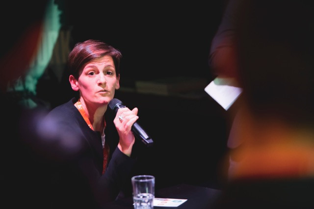Joanne Goebbels is pictured speaking at a Delano Live event in April 2019 when she was an LSAP candidate at the EP elections. Her appointment as the new director of the national library has sparked debate and accusations of nepotism. Jan Hanrion/Maison Moderne
