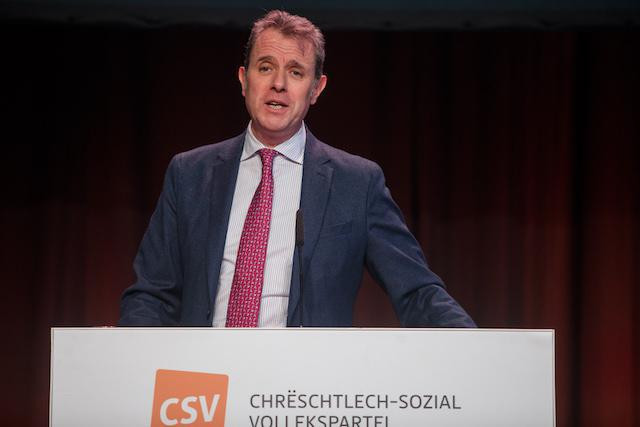 Félix Eischen pictured speaking during the 2019 CSV party congress Matic Zorman