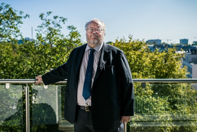 Irish ambassador Stephen Dawson on the balcony of his office at the Irish embassy on the route d’Arlon. Mike Zenari