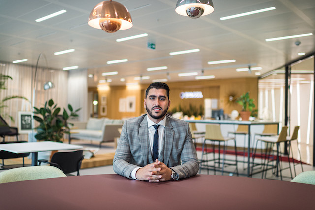 Djillali Sadki pictured at Spaces on place de la Gare, a location from which he is developing the Benelux branch of professional services firm Eximius Mike Zenari